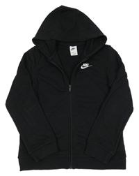 Černá propínací mikina s logem a kapucí Nike      