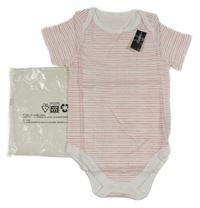 Nové - Bielo-ružové pruhované body Dunnes