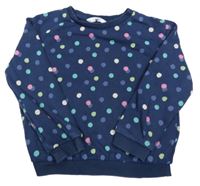 Tmavomodrá oversize mikina s farebnymi bodky M&S