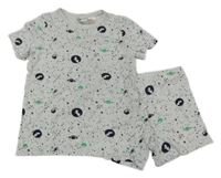 2set - Biele vzorované kraťasové pyžama H&M
