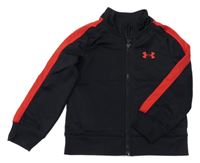 Černo-červená funkční sportovní propínací mikina s logem Under Armour