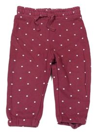 Tmavorůžové puntíkaté tepláky Primark
