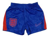 Safírovo-modré vzorované športový futbalové kraťasy England a červeným pruhom Nike
