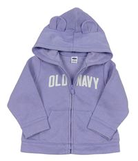 Fialová prepínaci mikina s logom a kapucňou s uškami OLD NAVY