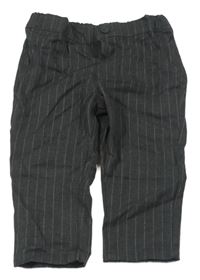 Tmavosivé pruhované chino slávnostné nohavice H&M