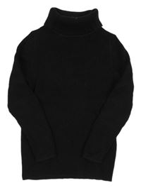 Čierny rebrovaný svetrový rolák George