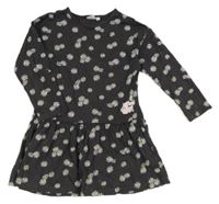 Tmavosivé šaty s kopretinami a Mickey Disney