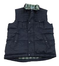 Tmavomodrá prošívaná šusťáková zateplená vesta GAP