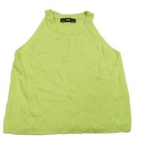 Limetkový žebrovaný úpletový crop top C&A
