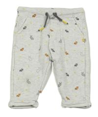 Svetlosivé melírované tepláky s králíčky OBaïBi