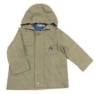 Béžová jarní bunda s číslem a kapucí impidimpi