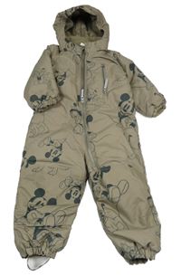 Piesková á šušťáková zimná kombinéza s Mickey s kamarády a odopínacíá kapucňou H&M