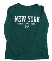 Smaragdové triko s nápisy H&M