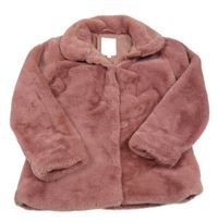 Starorůžový kožešinový kabát s límečkem name it.