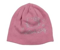 Růžová pletená čepice s Kitty z kamínků Sanrio
