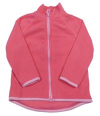 Ružová fleecová prepínaci mikina TESSENTIALS