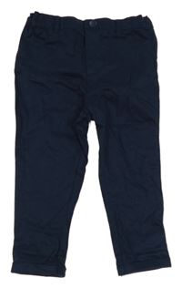 Tmavomodré chino plátenné nohavice PRIMARK