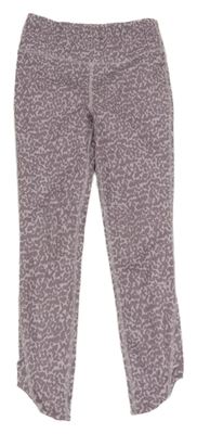 Fialovohnědo-pudrové vzorované sportovní legíny St. Bernard