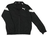 Černo-bílá šusťáková sportovní bunda s logem PUMA