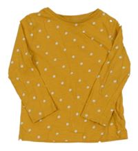 Hořčicové puntíkaté melírované triko F&F
