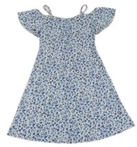 Bielo-modré kvietkovane vzorované šaty PRIMARK