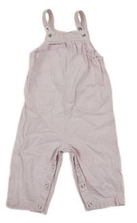 Světlerůžovo-bílé pruhované plátěné laclové kalhoty PETIT BATEAU