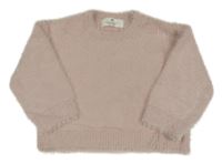 Svetloružový chlpatý oversize sveter H&M