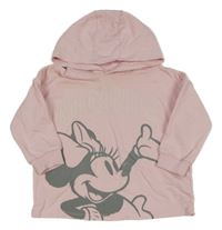 Světlerůžová oversize mikina s Minnie a kapucí George