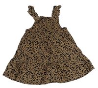 Hnedé menšestrové šaty s leopardím vzorom a srdcem F&F