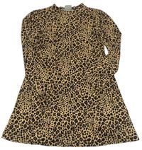 Hnědo-černé šaty s leopardím vzorem Matalan