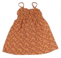 Broskvové kvetované ľahké šaty Primark