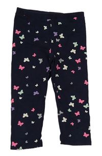 Tmavomodré capri legíny s motýly H&M