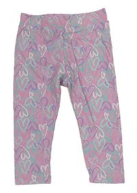 Lila crop legíny se srdíčky Dunnes