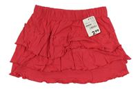 Malinová bavlnená vrstvená sukňa Zeeman