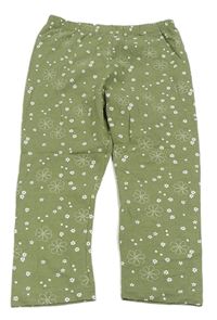 Khaki květované capri legíny Kids