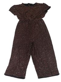 Čierno-bronzový trblietavý slávnostný culottes overal Next