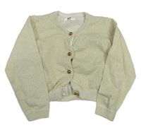 Béžové trblietavé svetrové prepínaci bolerko