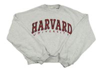 Svetlosivá melírovaná crop mikina s nápisem - Harvard H&M