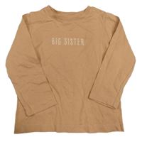 Hnedé tričko s nápisom H&M