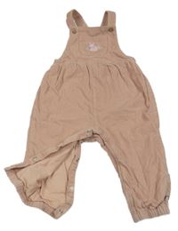 Starorůžové manšestrové podšité laclové kalhoty s králíkem F&F