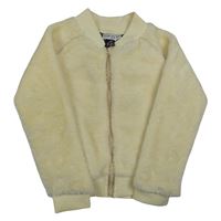 Krémová chlupatá propínací mikina Dirkje