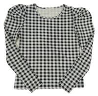 Bílo-černá kostkovaná halenka Shein