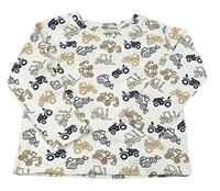 Bílé triko s dopravními prostředky ThreadBare