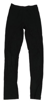 Černé žebrované legíny River Island