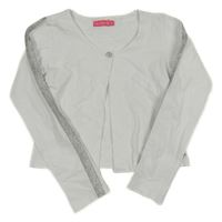 Biele teplákové bolerko s třpytivým pruhem na rukávech