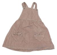 Světlerůžové manšestrové laclové šaty s kapsami se srdíčky George