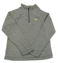 Tmavošedo-čierna pruhovaná fleecová funkčná mikina Trespass