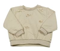 Béžová trblietavá mikina s mašľami