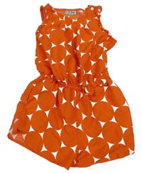 Červený puntíkatý lehký kraťasový overal Next