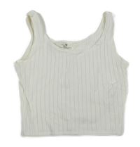 Smotanový rebrovaný pletený crop top H&M